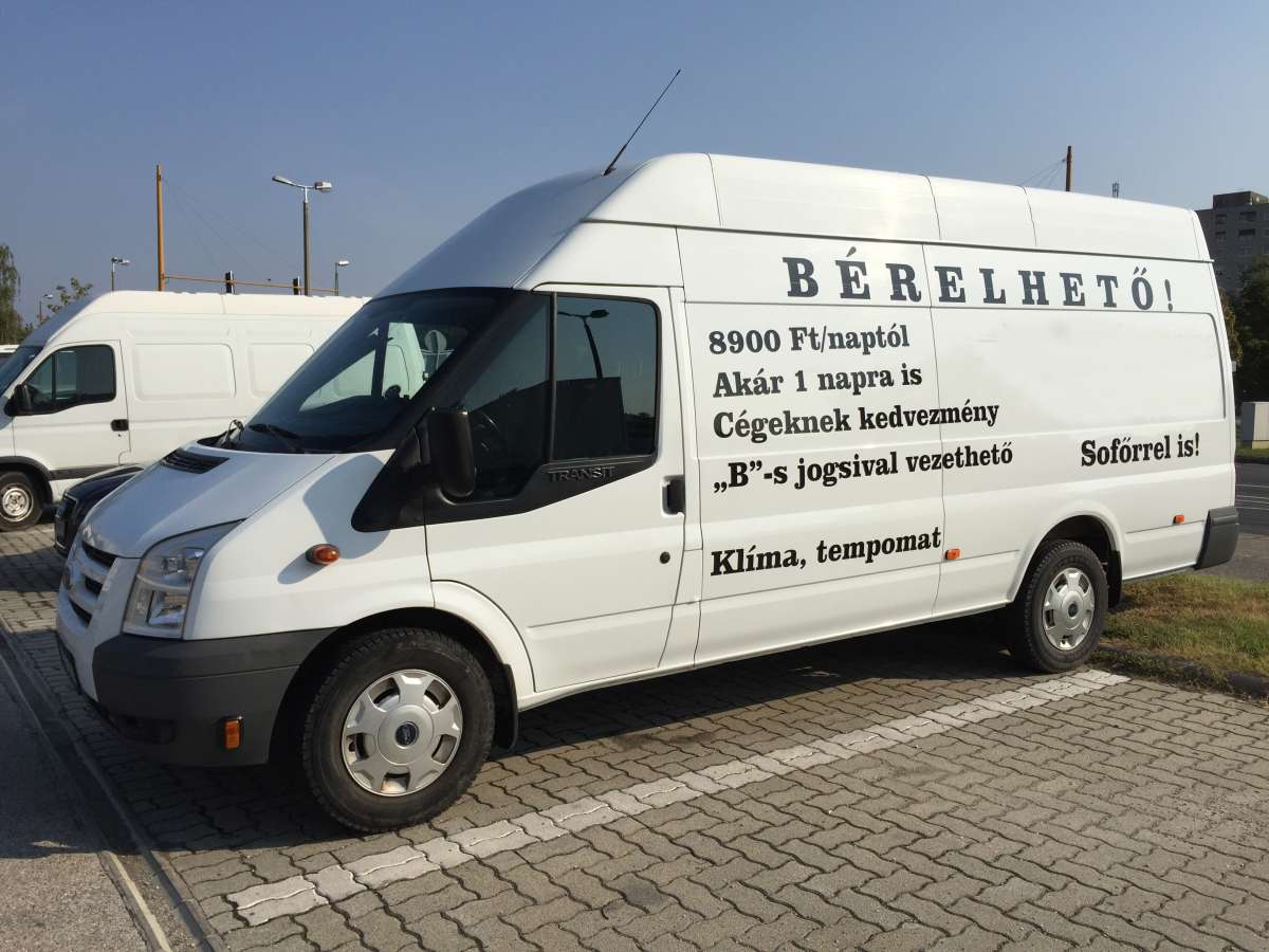 Ford Transit Maxi olcsó kisteherautó bérlés Győrben